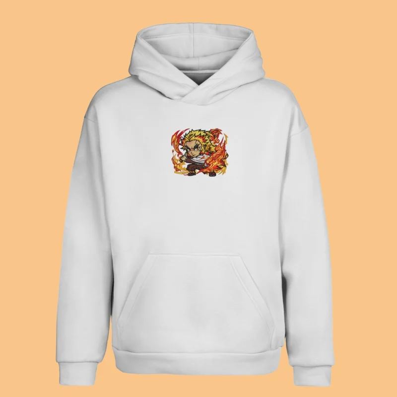Rengoku Flame | Demon Slayer | Sweat à capuche brodé