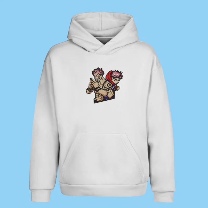 Yuji & Sukuna Dual Fate | Jujutsu Kaisen | Sweat à capuche brodé
