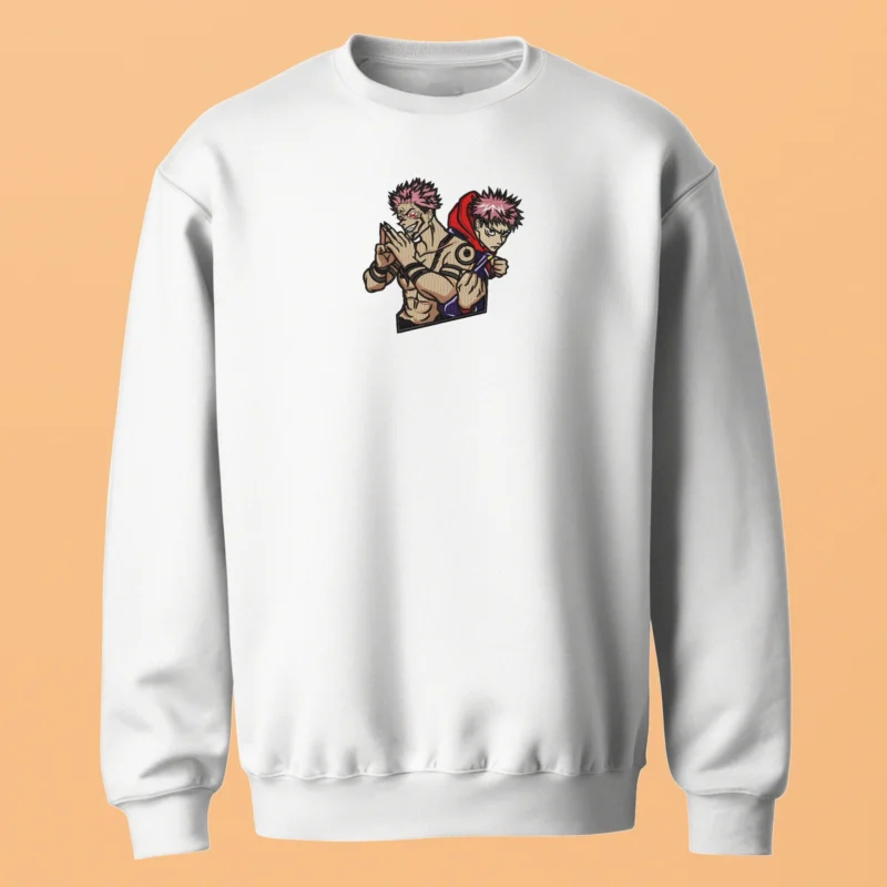 Yuji & Sukuna Dual Fate | Jujutsu Kaisen | Sweatshirt brodé