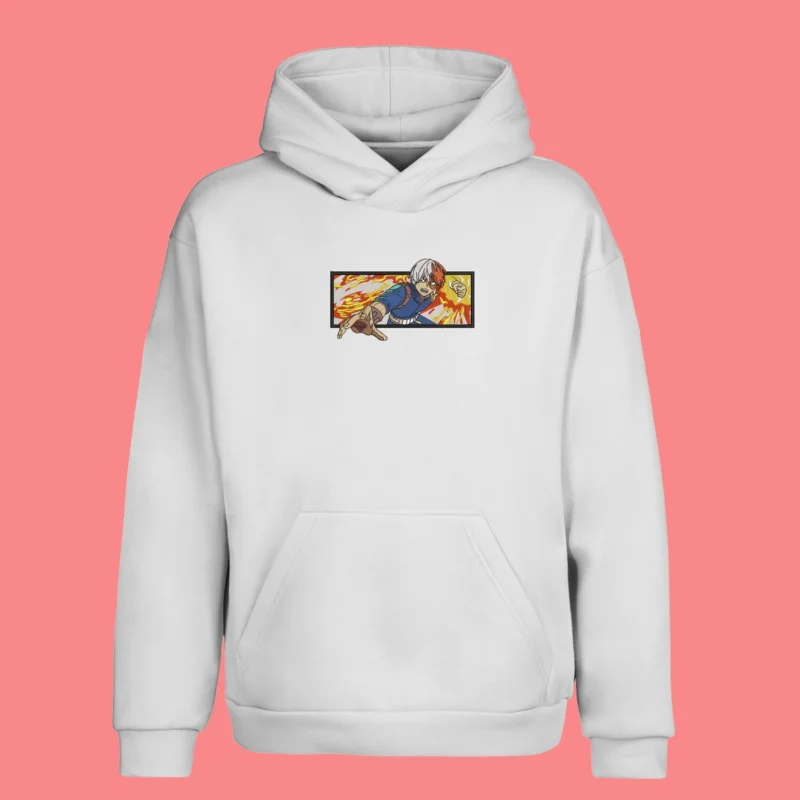 Shoto Flame Fist | My Hero Academia | Sweat à capuche brodé