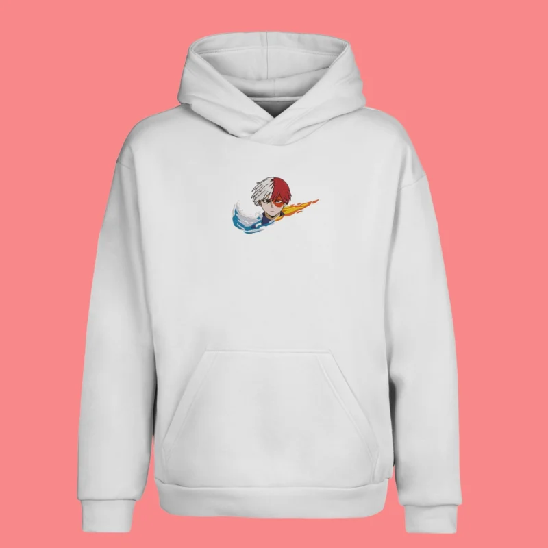 Todoroki Flame and Ice | My Hero Academia | Sweat à capuche brodé