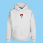 Sweat à capuche brodé emblème Uchiha (Uchiha Clan) blanc – Naruto