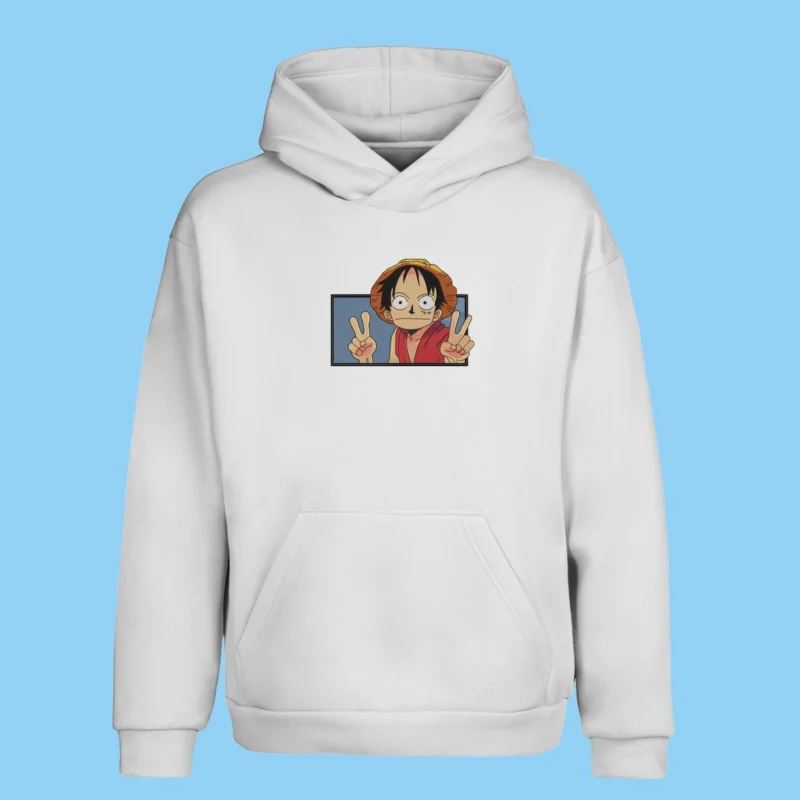 Luffy Peace | One Piece | Sweat à capuche brodé