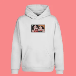 Luffy & Ace Smiles | One Piece | Sweat à capuche brodé