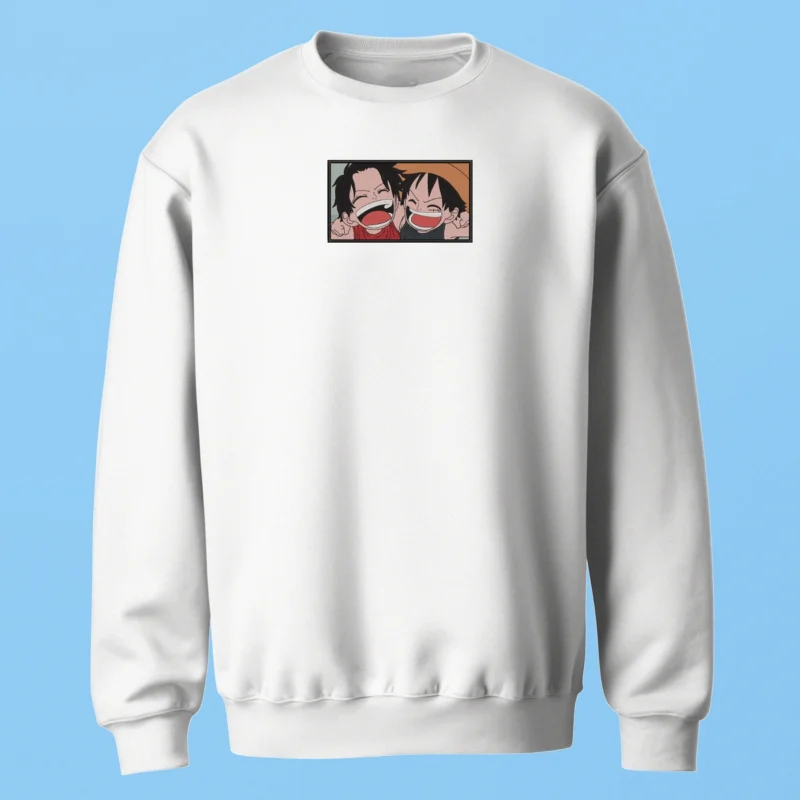 Luffy & Ace Smiles | One Piece | Sweatshirt brodé