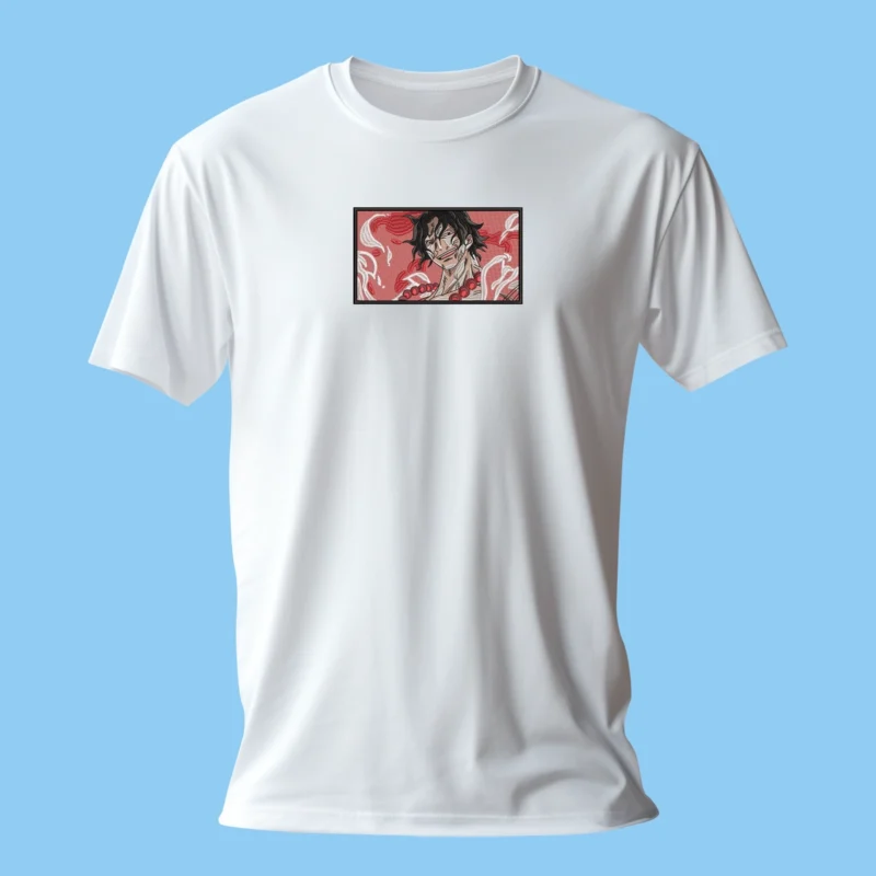 Ace Flame Eyes | One Piece | T-shirt brodé