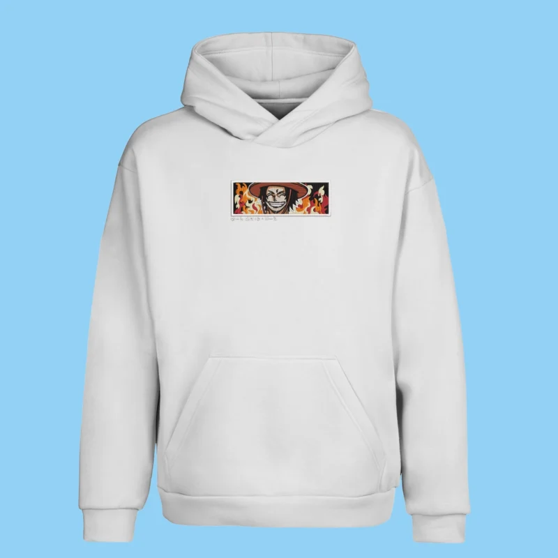 Ace Flames | One Piece | Sweat à capuche brodé