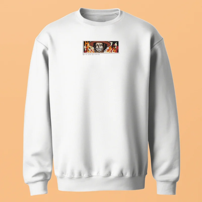 Ace Flames | One Piece | Sweatshirt brodé