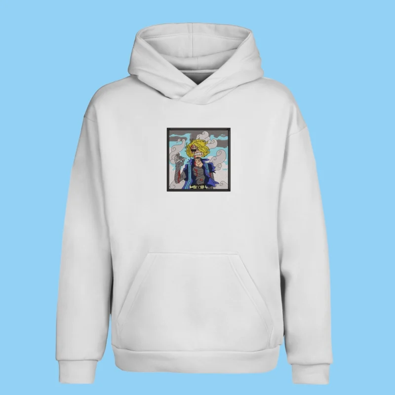 Sanji Smokes | One Piece | Sweat à capuche brodé
