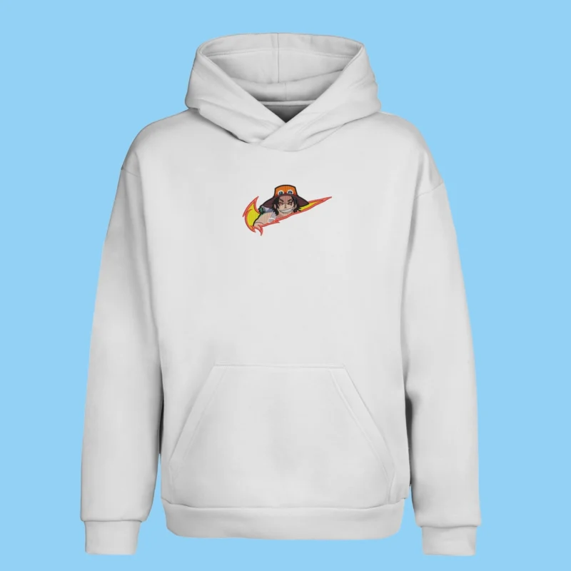 Ace Flame Smile | One Piece | Sweat à capuche brodé