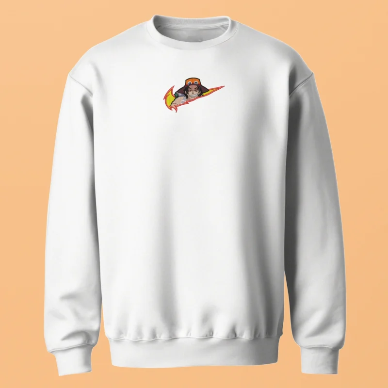 Ace Flame Smile | One Piece | Sweatshirt brodé