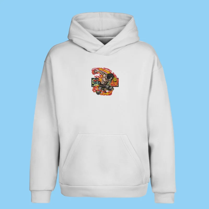 Ace Fire Strike | One Piece | Sweat à capuche brodé