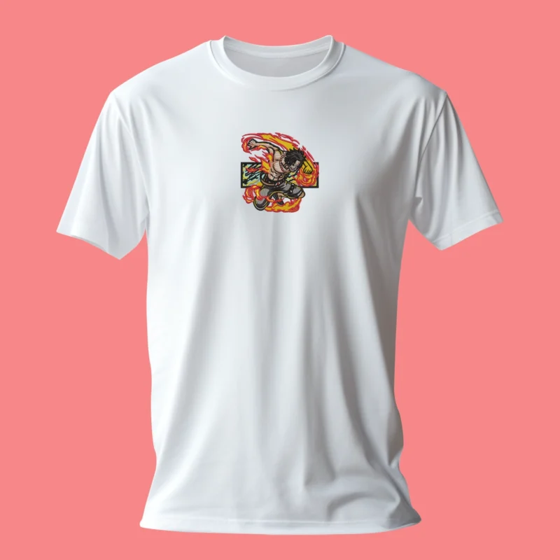 Ace Fire Strike | One Piece | T-shirt brodé