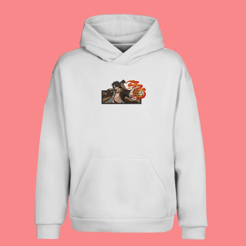 Ace Fireblast | One Piece | Sweat à capuche brodé