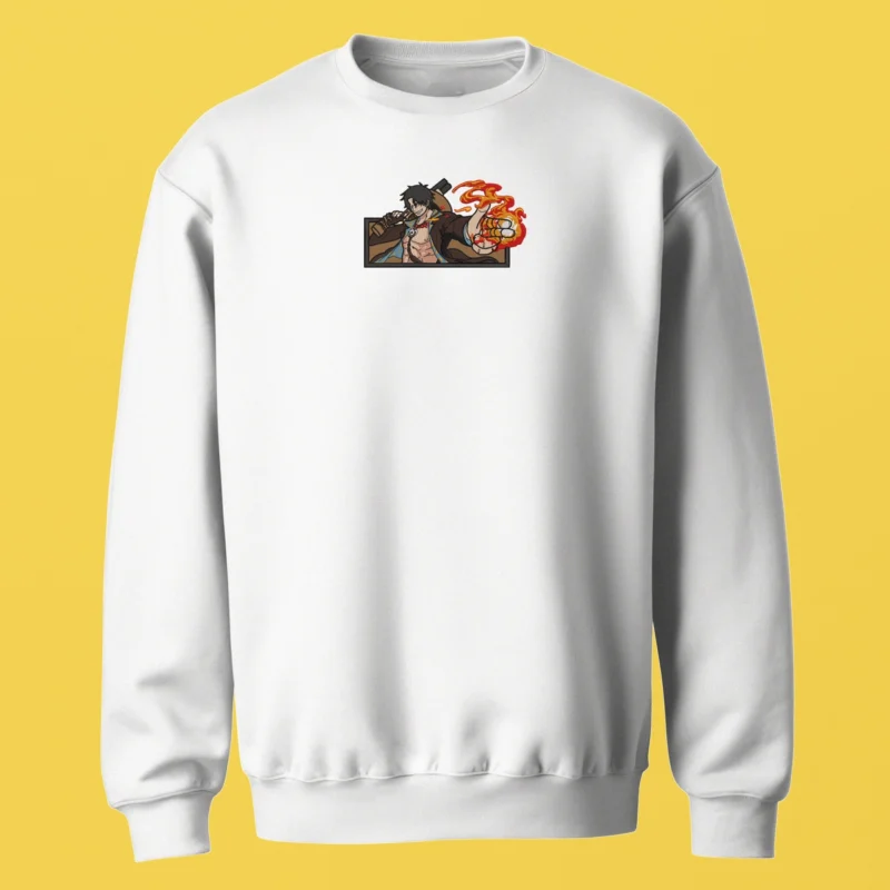 Ace Fireblast | One Piece | Sweatshirt brodé