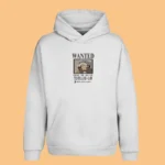 Sweat à capuche brodé Trafalgar Law (Wanted) blanc – One Piece
