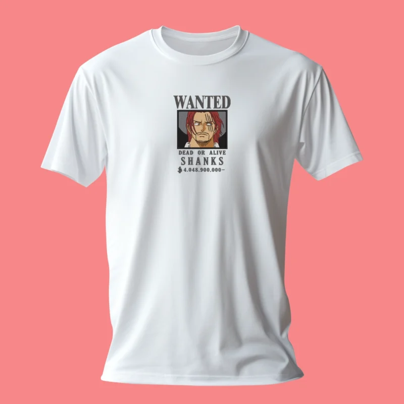 Shanks Wanted | One Piece | T-shirt brodé