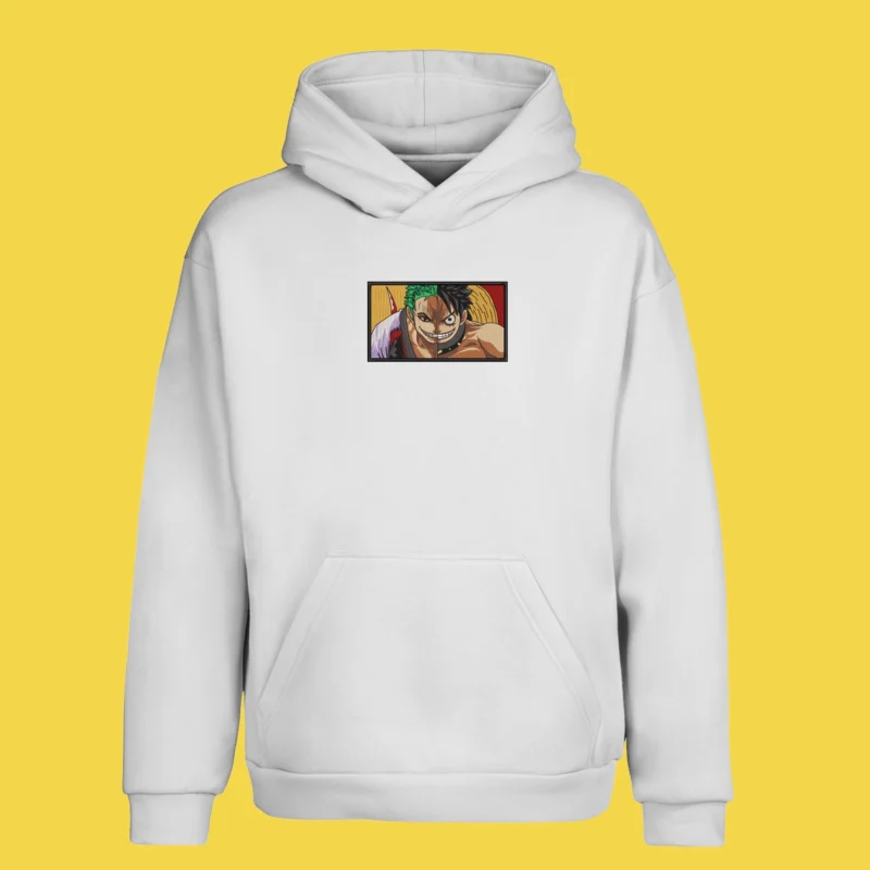 Luffy & Zoro Fusion Power | One Piece | Sweat à capuche brodé