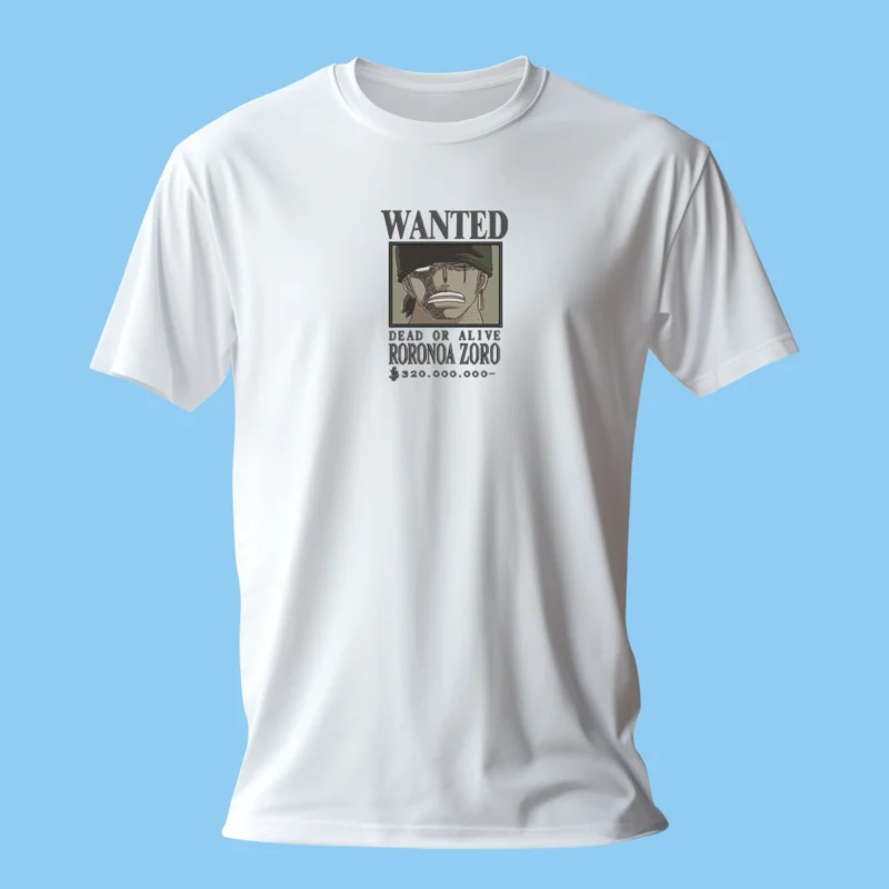 Roronoa Zoro Wanted | One Piece | T-shirt brodé