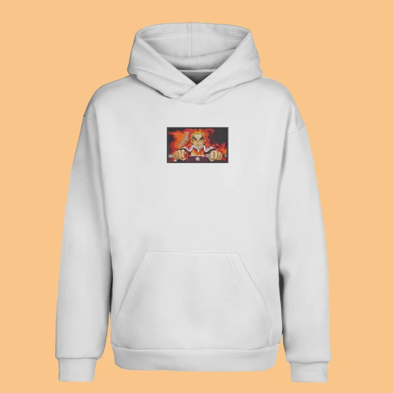 Rengoku Flame Pillar | Demon Slayer | Sweat à capuche brodé