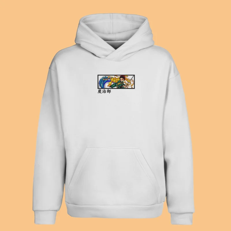 Tanjiro Flame and Water | Demon Slayer | Sweat à capuche brodé