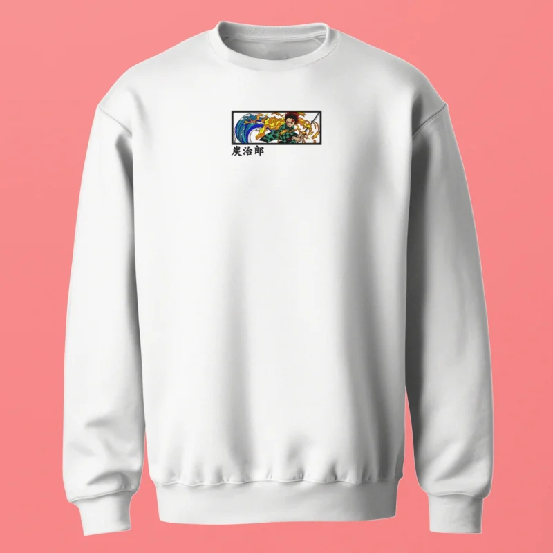 Tanjiro Flame and Water | Demon Slayer | Sweatshirt brodé
