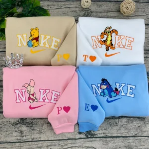 Winnie l’Ourson & Tigrou & Porcinet & Bourriquet | Sweatshirt couple | Sweatshirt brodé