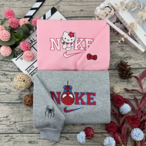 Hello Kitty & Spider-Man | Sweatshirt couple | Sweatshirt brodé