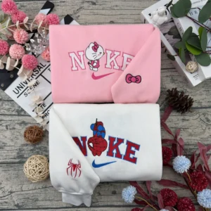 Hello Kitty & Spider-Man | Sweatshirt couple | Sweatshirt brodé