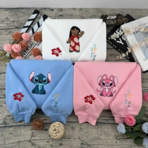 Lilo & Stitch & Angel | Sweatshirt couple | Sweatshirt brodé