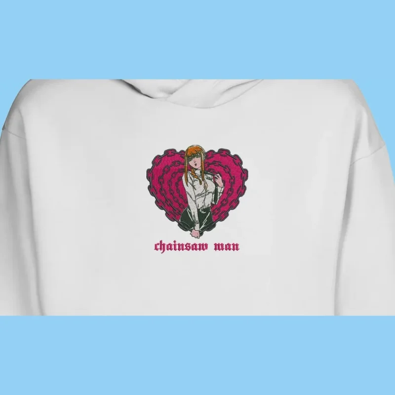 Makima Chain Heart | Chainsaw Man | Sweat à capuche brodé
