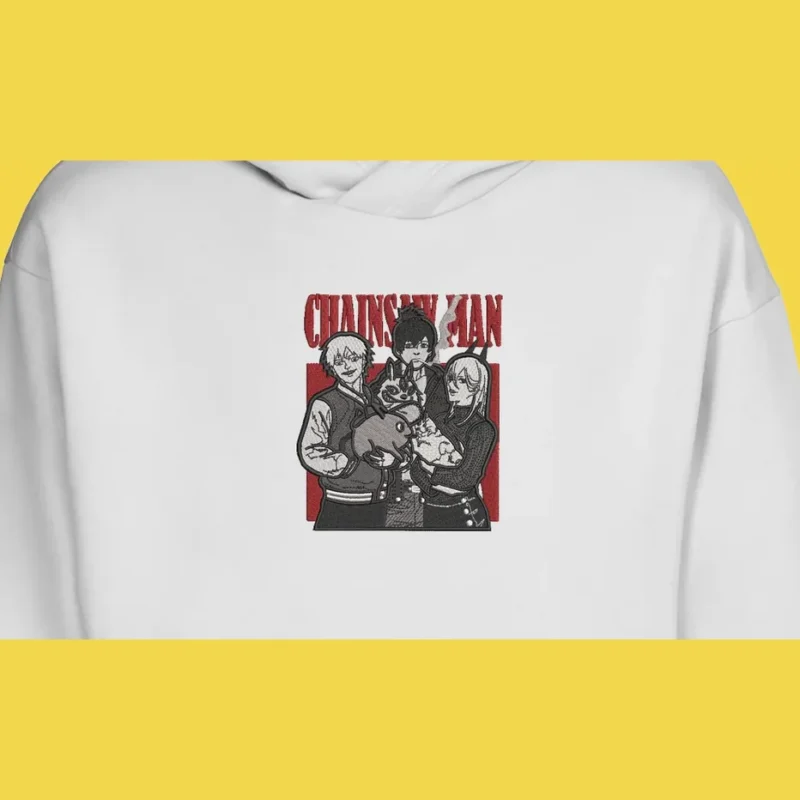 Denji Aki Power Family | Chainsaw Man | Sweat à capuche brodé