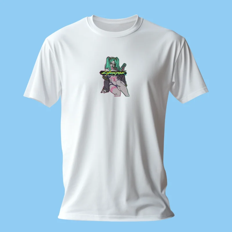 Rebecca Cyberpunk Rebel | Cyberpunk: Edgerunners | T-shirt brodé Rebecca Cyberpunk Rebel | Cyberpunk: Edgerunners | T-shirt brodé