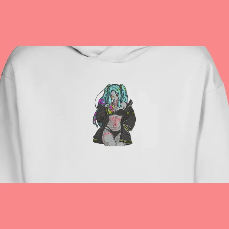 Rebecca Neon Jacket | Cyberpunk: Edgerunners | Sweat à capuche brodé