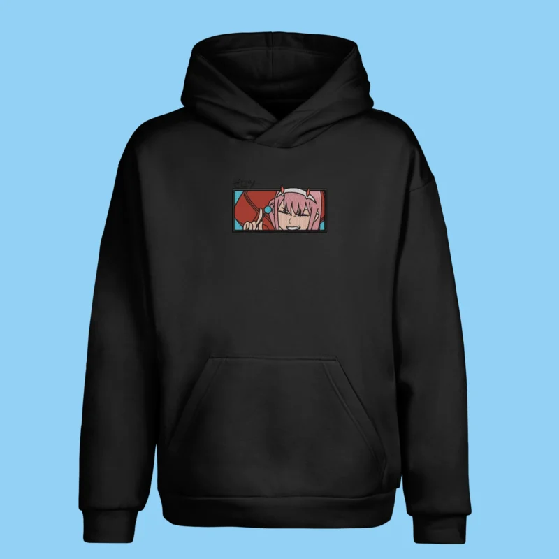 Zero Two Rebel Wink | Darling in the Franxx | Sweat à capuche brodé