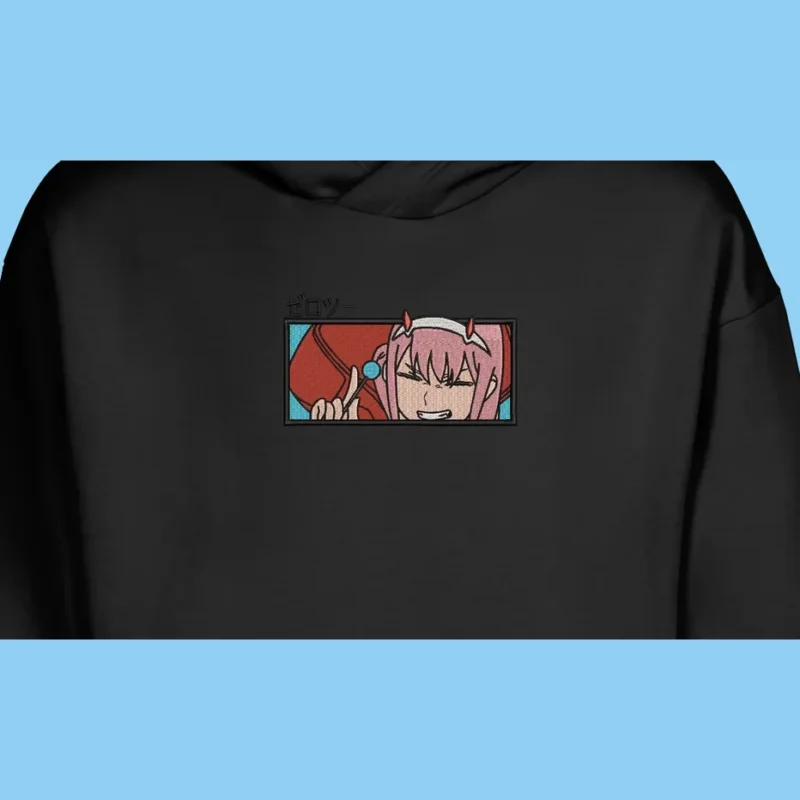 Zero Two Rebel Wink | Darling in the Franxx | Sweat à capuche brodé