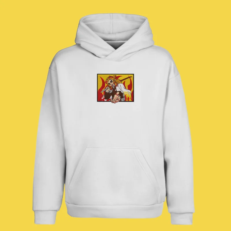 Kyojuro Rengoku Flame Hashira | Demon Slayer | Sweat à capuche brodé