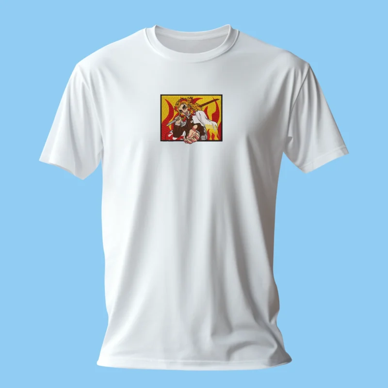 Kyojuro Rengoku Flame Hashira | Demon Slayer | T-shirt brodé