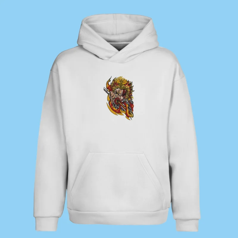 Kyojuro Rengoku Flame Charge | Demon Slayer | Sweat à capuche brodé
