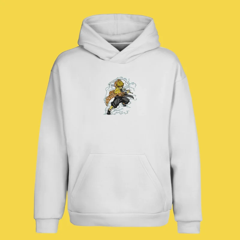 Zenitsu Agatsuma Thunder Flash | Demon Slayer | Sweat à capuche brodé