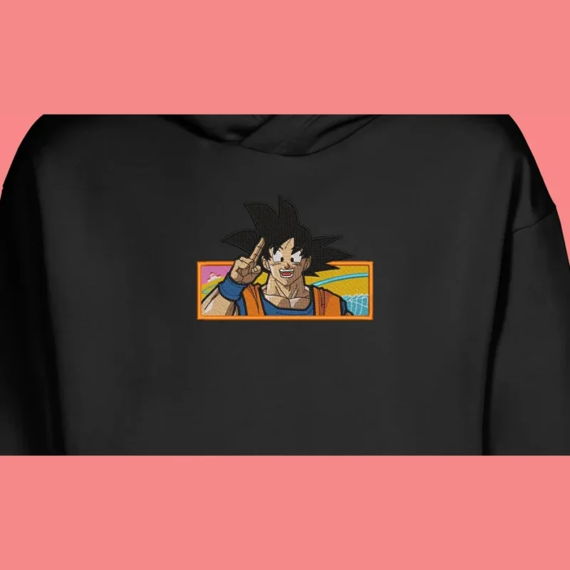 Goku Peace Sign | Dragon Ball | Sweat à capuche brodé