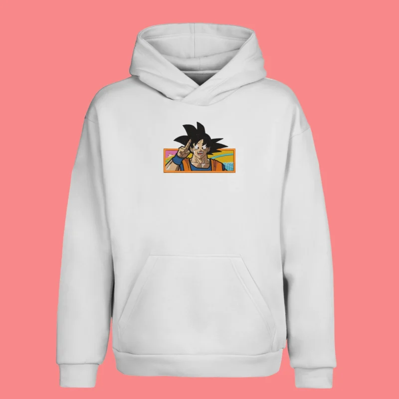 Goku Peace Sign | Dragon Ball | Sweat à capuche brodé