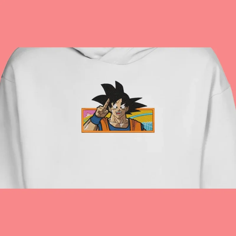 Goku Peace Sign | Dragon Ball | Sweat à capuche brodé
