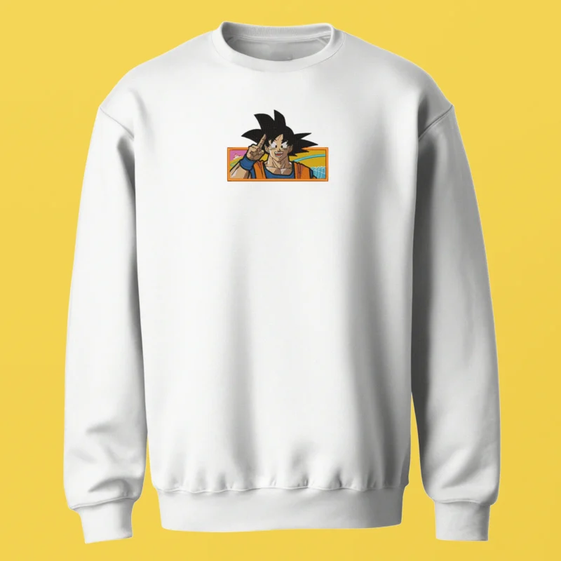 Goku Peace Sign | Dragon Ball | Sweatshirt brodé