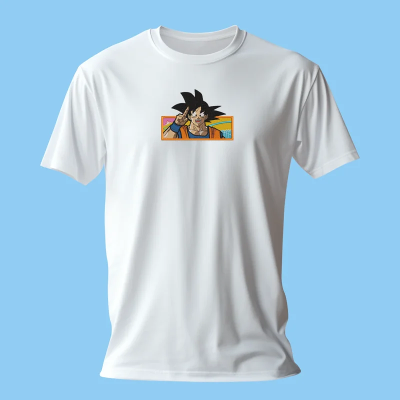 Goku Peace Sign | Dragon Ball | T-shirt brodé