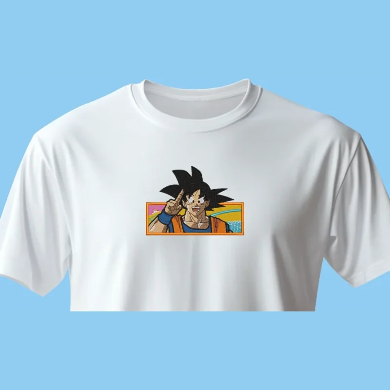 Goku Peace Sign | Dragon Ball | T-shirt brodé