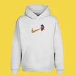 Sweat à capuche brodé Kid Goku Nimbus Flame blanc – Dragon Ball