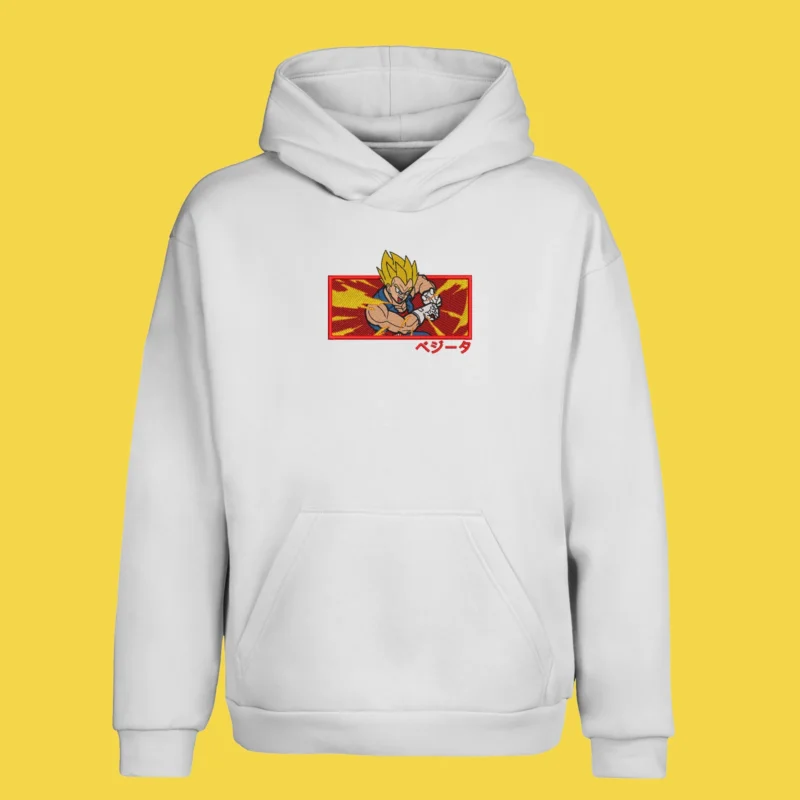 Vegeta Final Flash | Dragon Ball | Sweat à capuche brodé Vegeta Final Flash | Dragon Ball | Sweat à capuche brodé