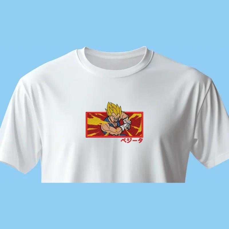 Vegeta Final Flash | Dragon Ball | T-shirt brodé