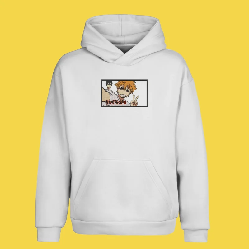 Hinata Kageyama Karasuno Duo | Haikyu!! | Sweat à capuche brodé